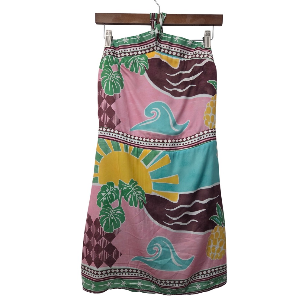 Lost + Wander Isla Spell Mini Dress Tropical Print L Green NWT $108 WDWZ13866